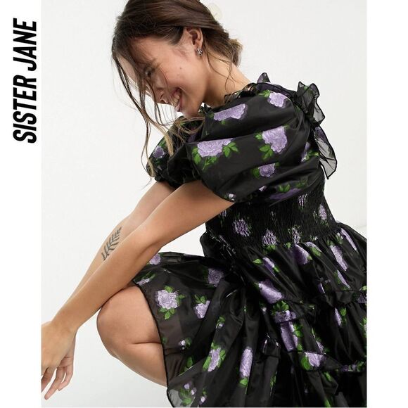 Sister Jane Dream Parlour Floral Mini Dress NWT SIZE MEDIUM - Picture 3 of 10